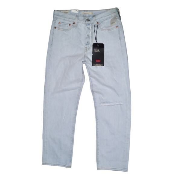 NWT Levi's Premium Wedgie Straight Jean in Color Seasons Greetings Size 27 - Picture 2 of 9